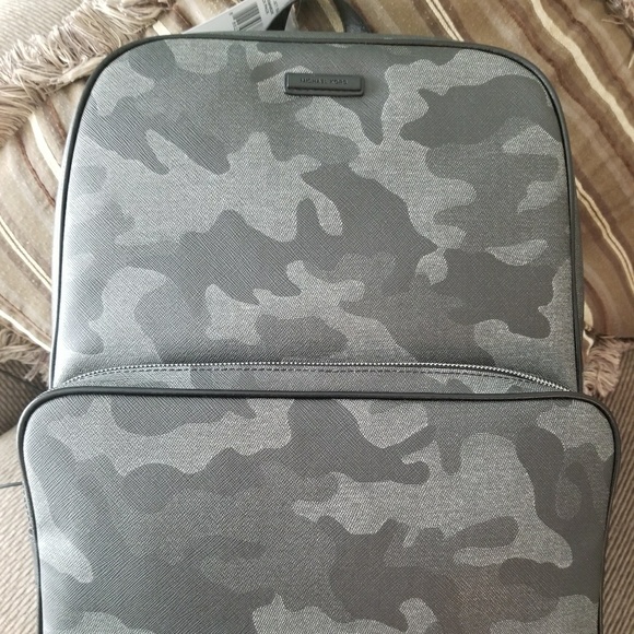 Michael Kors gray black camo backpack
